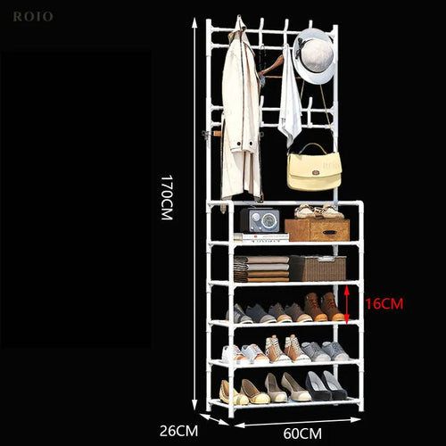 étagère à chaussures porte-manteau et organisateur de vêtements - vue 14 sur 17