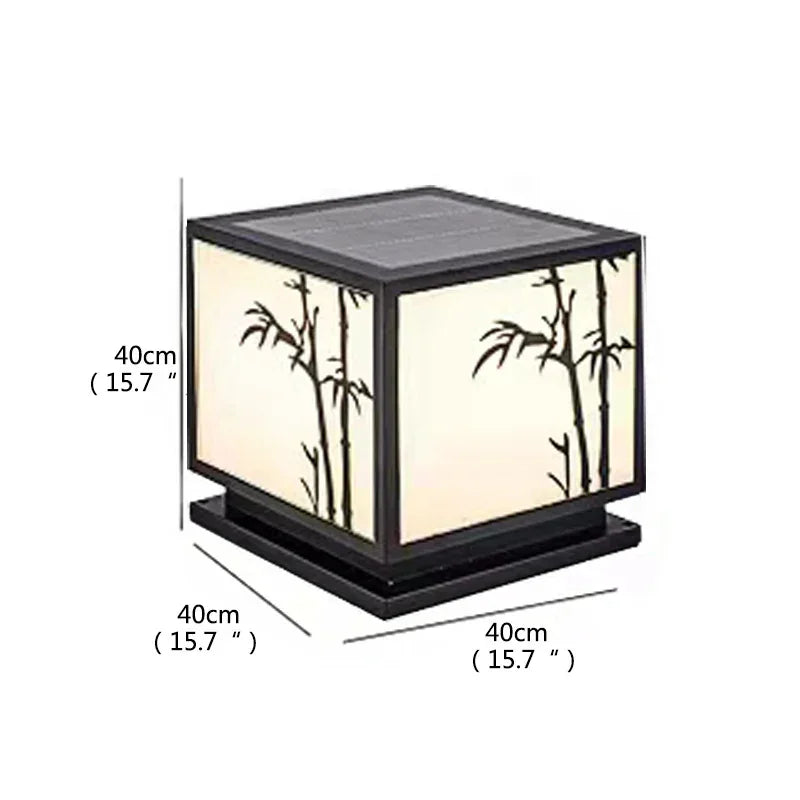 Vintage square waterproof outdoor post lamp for garden and terrace - vue 12 sur 14