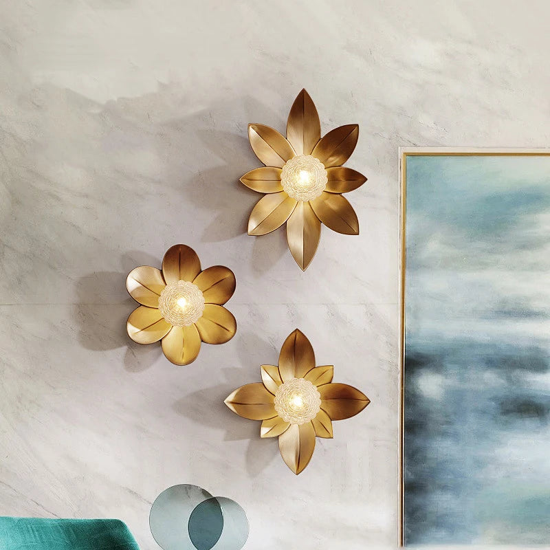 applique murale rétro lotus design postmoderne luxe créatif décoratif - vue 4 sur 9