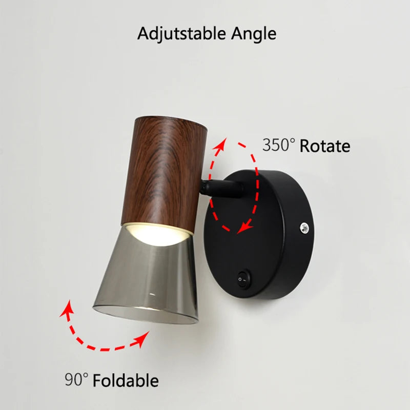applique murale led modernes avec interrupteur et lampe de chevet - vue 7 sur 11
