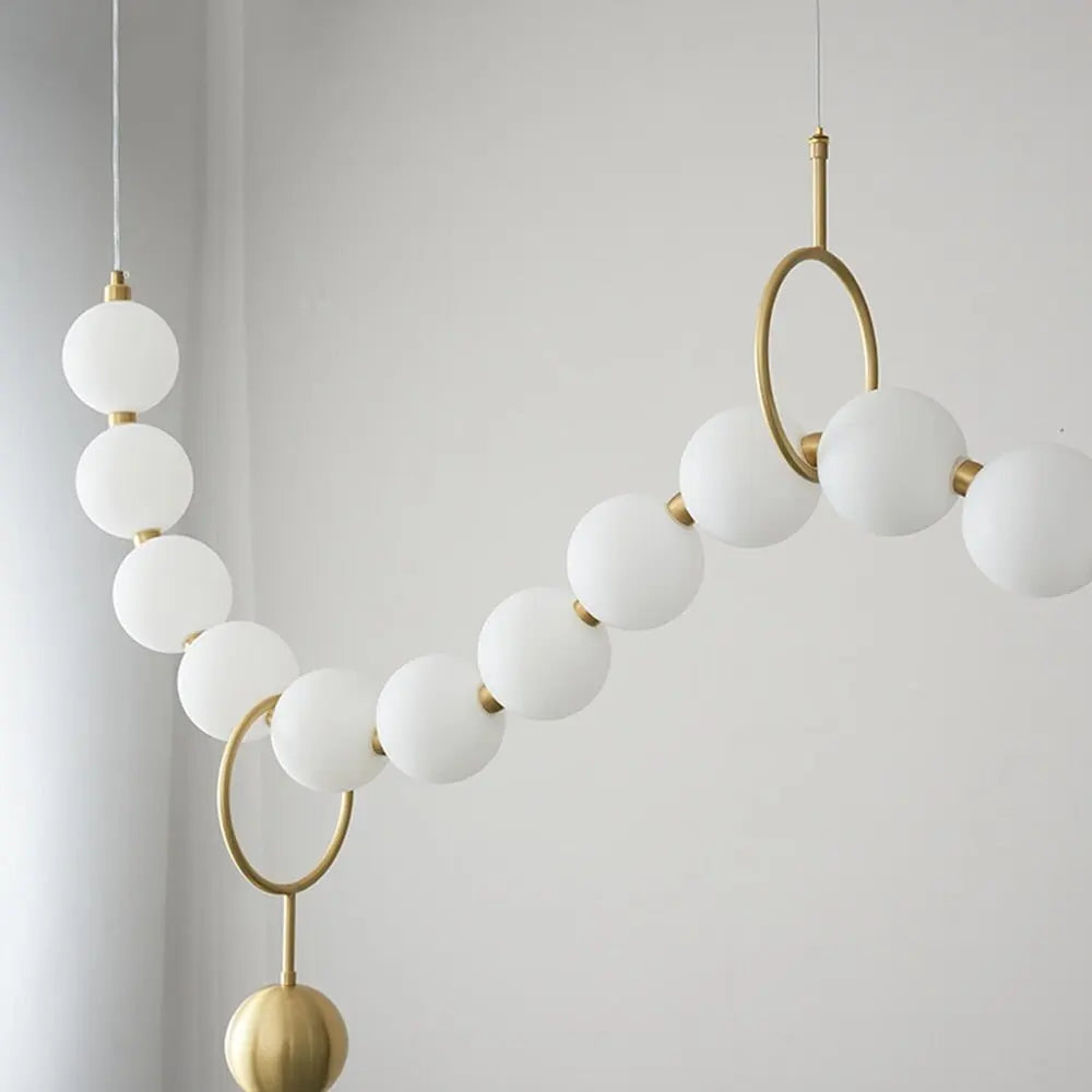 suspension moderne en verre design avec lumière led - vue 6 sur 11