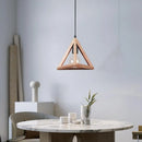 suspension vintage nordique en bois pour éclairage intérieur