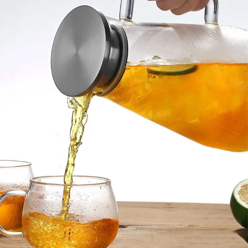 Bouilloire verre borosilicate grande capacité pour thé boissons - vue 5 sur 8