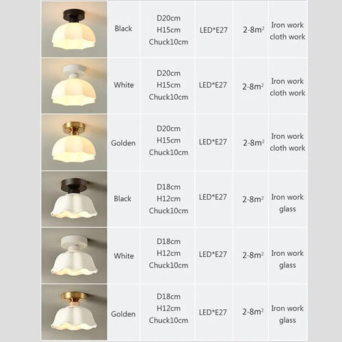 Plafonnier LED en céramique et verre crème