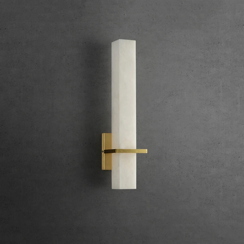 applique murale led en marbre et cuivre doré luxueuse - vue 3 sur 7