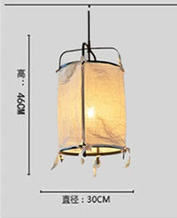 suspension en fer et lin style japonais pour décoration intérieure