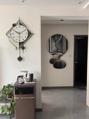 New Design Creative Wall Art Clock, Silent Pendulum Clock, Living Room Wall Decor Clocks, Metal Home Wall Decorations, Large