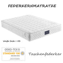Pocket Spring Mattress, 7-Zone Cold Foam, 90/140/160 x 200 cm, Oeko-Tex Certified, Quilted Microfiber Cover, H3 Firmness, 25 cm