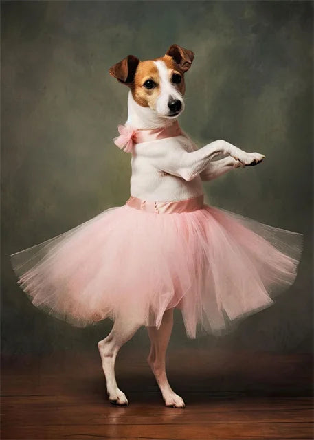 portraits de ballerine de chien art abstrait mural kawaii - vue 17 sur 26