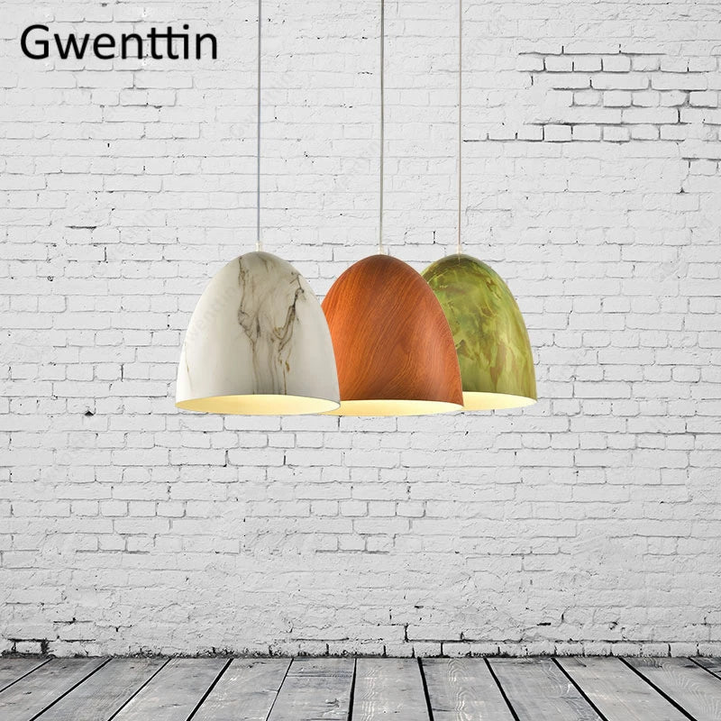 suspension moderne en imitation bois pour intérieur décoratif - vue 6 sur 9