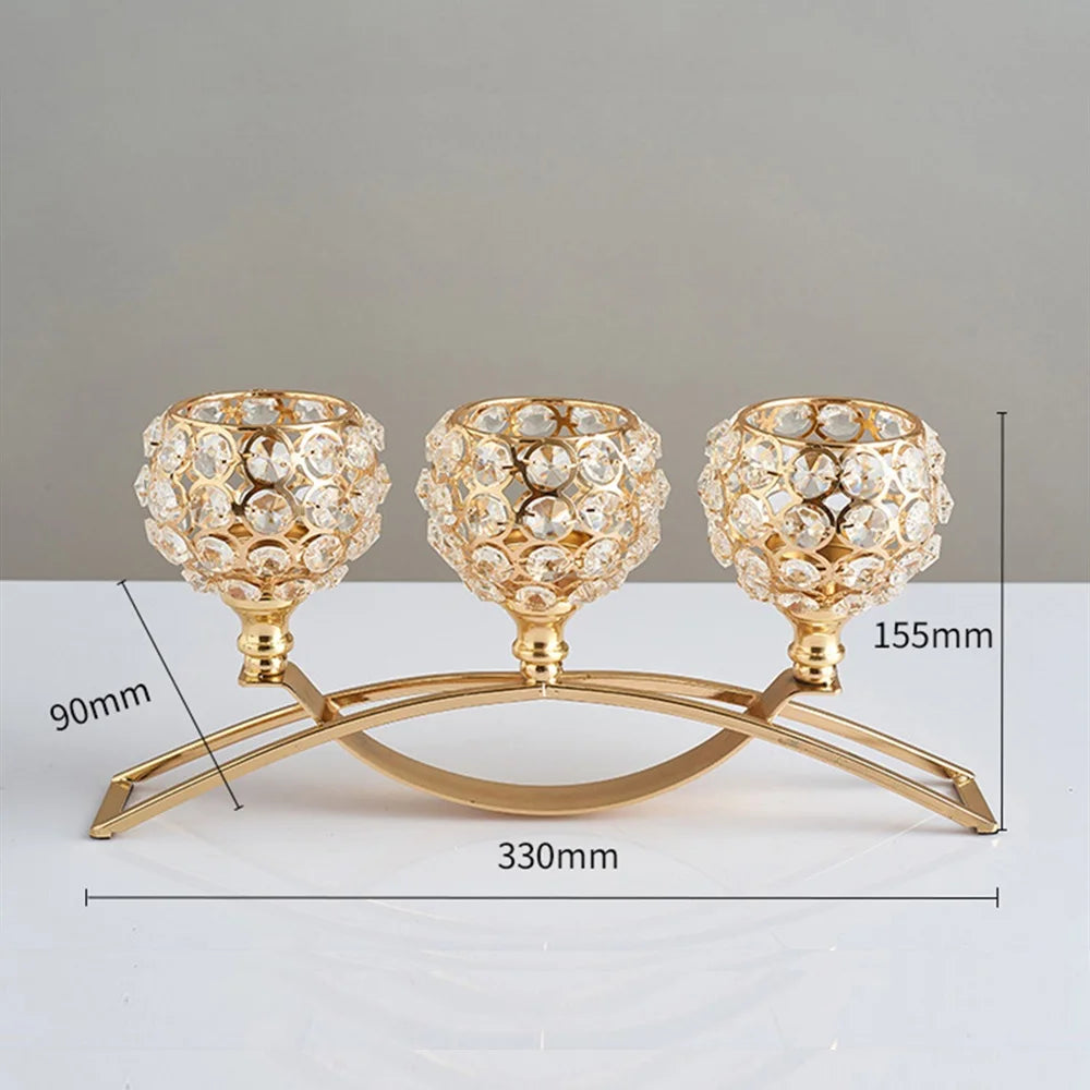 bougeoirs en métal chandelier cristal pour décorations festives - vue 4 sur 12