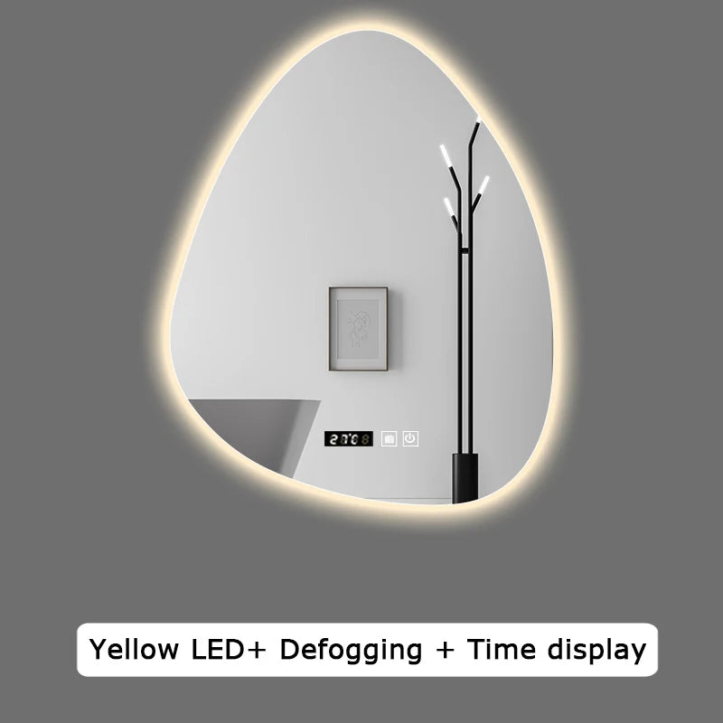 miroir intelligent multifonction avec haut-parleur bluetooth et led réglable - vue 10 sur 13