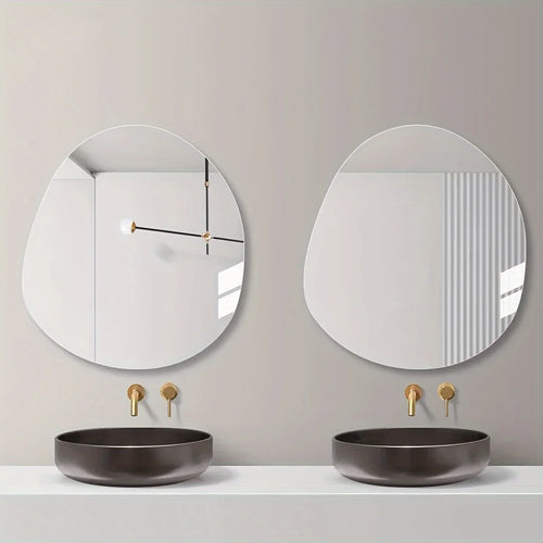 Ellipse Irregular Bathroom Acrylic Shatterproof Mirrors, Wall Mirror, Non Glass Mirror Decor for Bedroom, Living Room - vue 3 sur 6