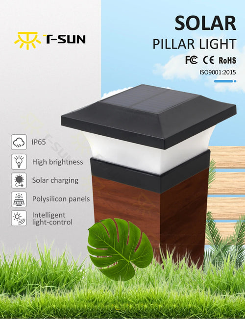 1-4 pièces Lumière Solaire Extérieure LED Post Pont Cap Clôture Paysage Lampe Étanche IP65 Porte de Jardin Lampe À Énergie Solaire Décoration - vue 4 sur 9