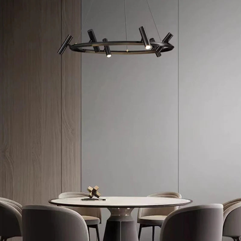 lustre led rotatif minimaliste hauteur réglable - vue 4 sur 10
