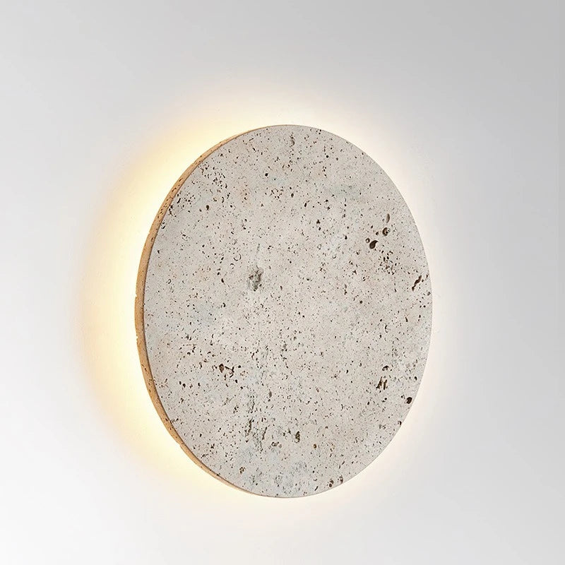 Décoration en pierre naturelle applique murale Vintage forme ronde intérieur applique murale LED lumières chambre chevet applique éclairage à la maison Wandlamp