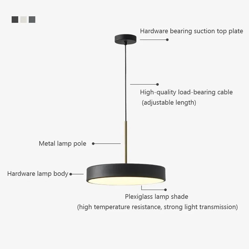 suspension led multicolore design pour éclairage intérieur moderne - vue 7 sur 10