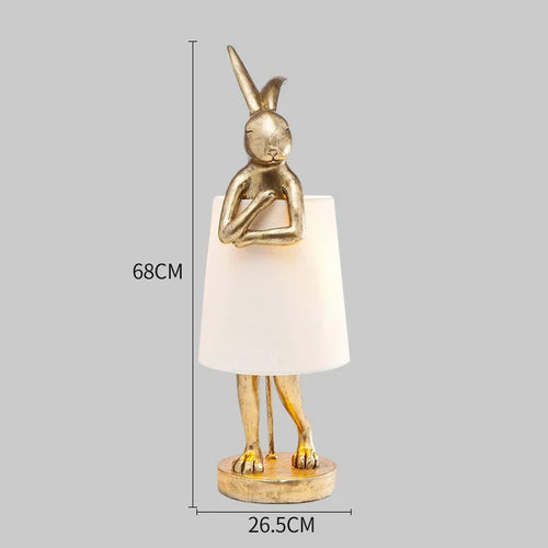 lampe de bureau lapin en résine design rétro pour décoration intérieure - vue 9 sur 12