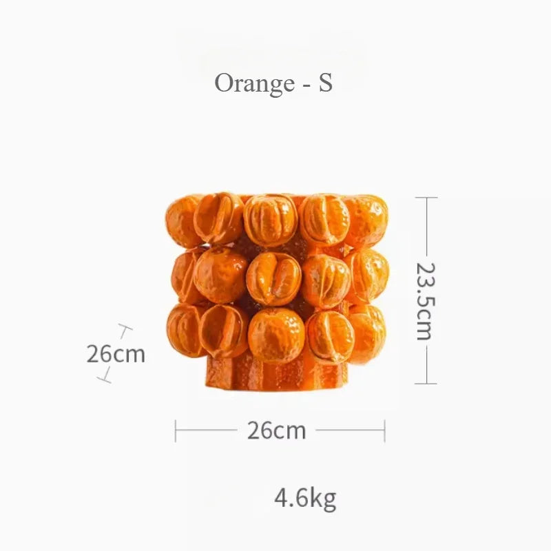 Ceramic Vase,Lemon Tomato Modern Simple Style Indoor Wedding Table Decoration,Creative Home Decorative Flower Arrangement - vue 9 sur 13