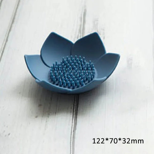 boîte à savon lotus antidérapante en silicone portable - vue 8 sur 9