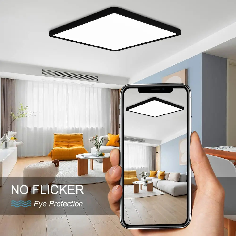 Tuya Smart LED plafonnier App commande vocale Alexa Google télécommande plafonniers carrés salon chambre éclairage - vue 5 sur 22