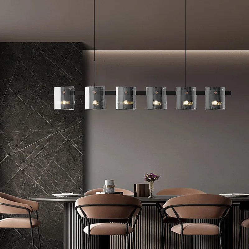 lustre italien minimaliste en verre pour éclairage moderne - vue 4 sur 12