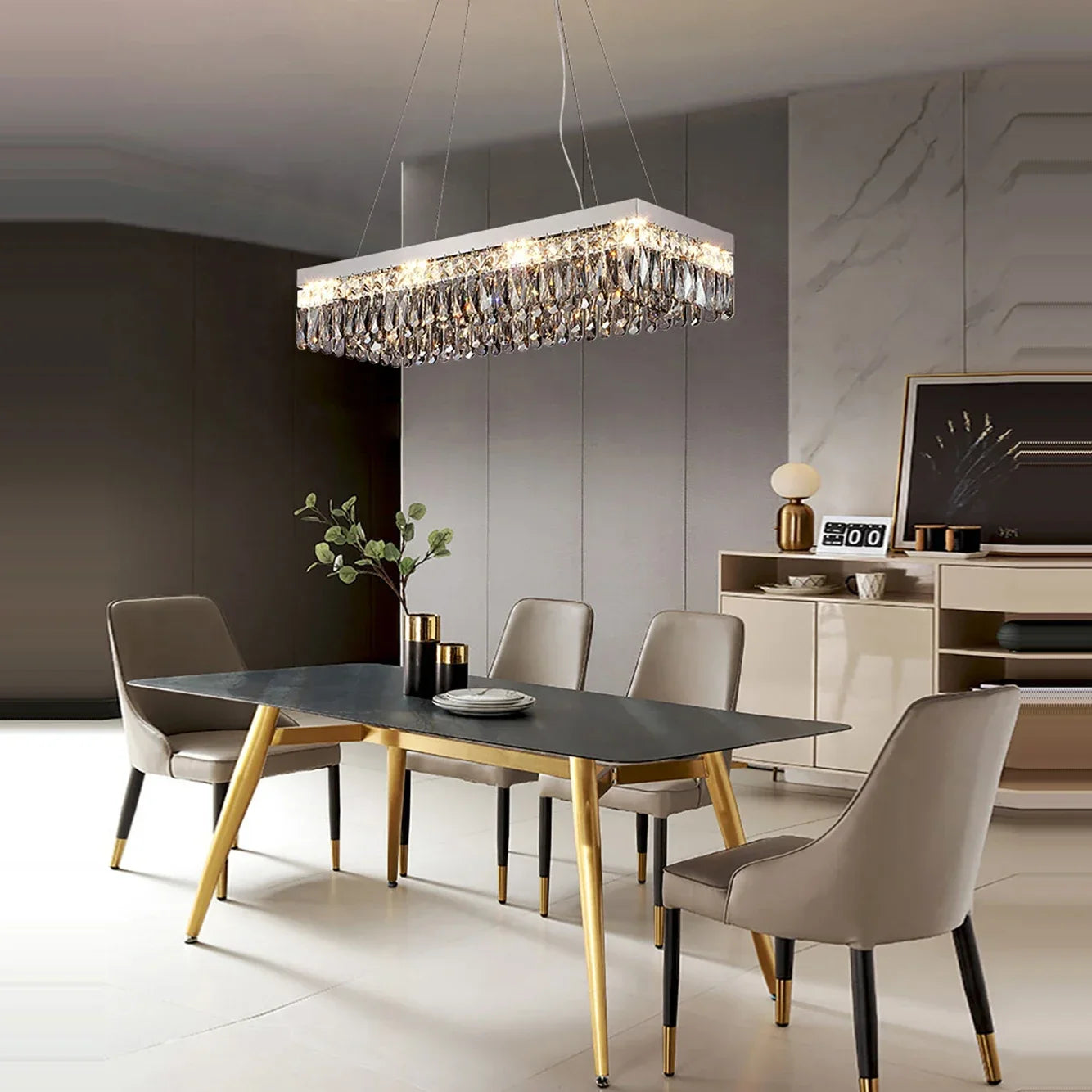 lustre moderne en cristal led design élégant pour décoration intérieure - vue 3 sur 18