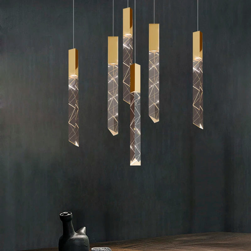 lustre moderne en cristal pour éclairage intérieur élégant - vue 4 sur 15