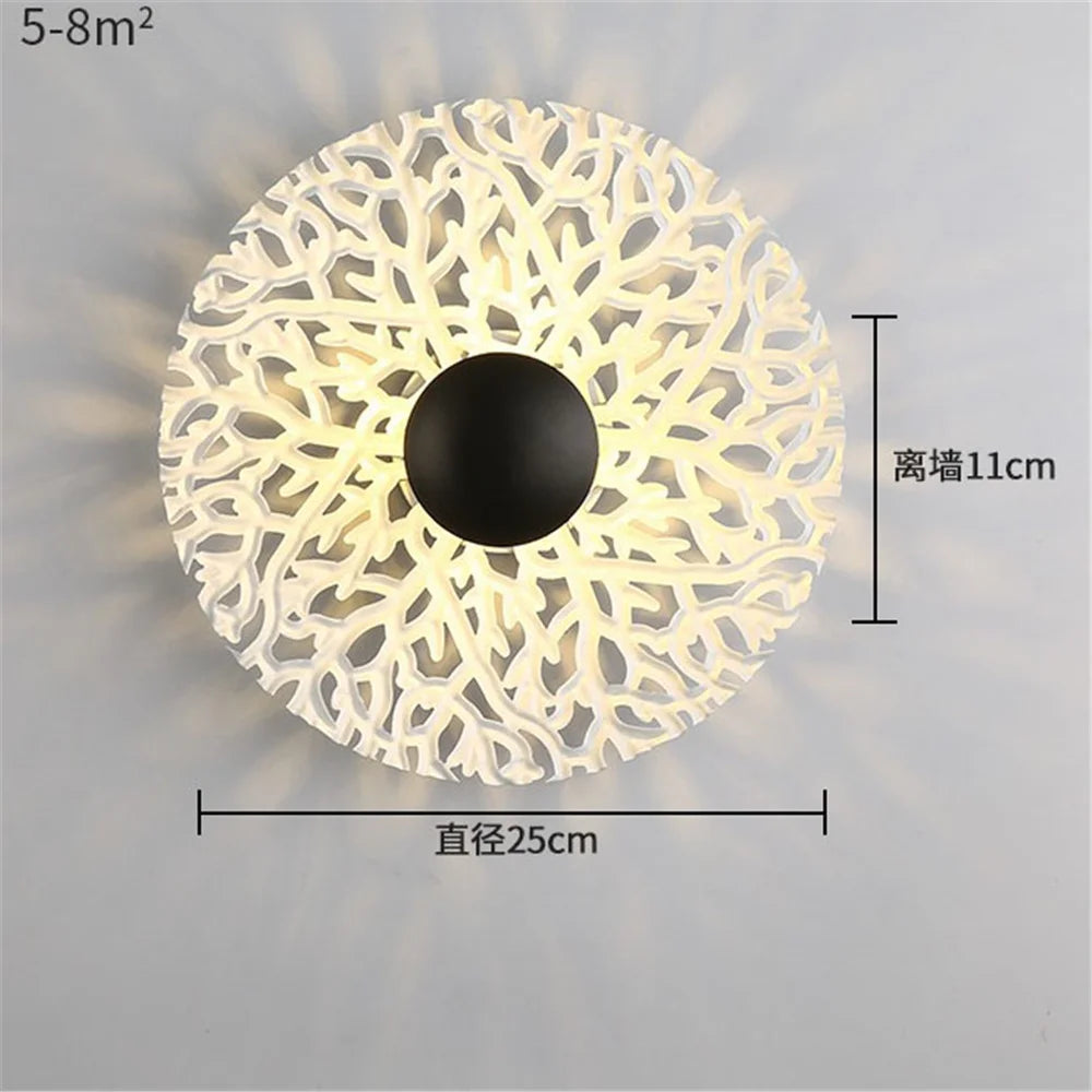 applique murale LED ronde en métal nordique décoratif pour intérieur moderne - vue 12 sur 23