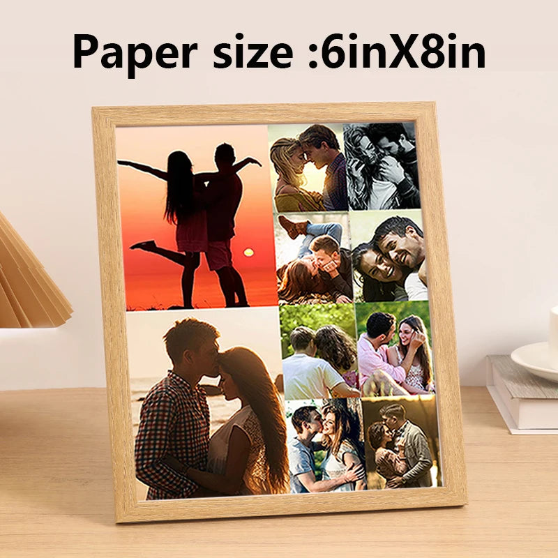 Personalized wooden photo frames, custom photo frame ornaments, simple holiday gifts indoors, commemorate precious memories - vue 6 sur 12