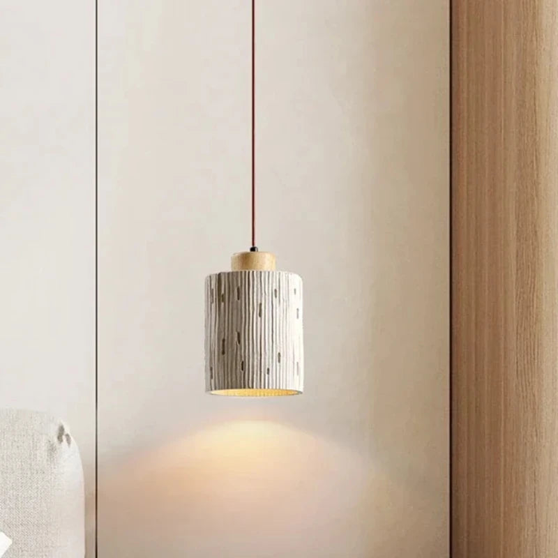 suspension à led en ciment style nordique moderne décor intérieur - vue 6 sur 7