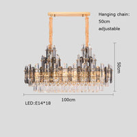 suspension à led en cristal design luxueux avec variateur d'intensité