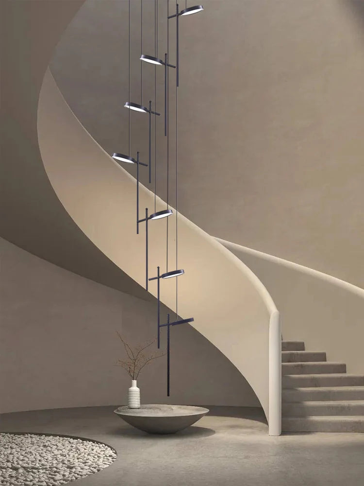 lustre moderne suspendu en acrylique design créatif 2023 à LED - vue 4 sur 17