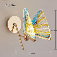 applique murale led en acrylique forme papillon décoration nordique