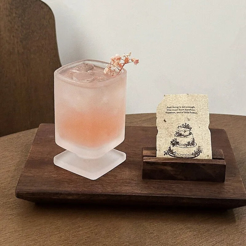 Verre carré dépoli style moderne pour boissons froides - vue 5 sur 8