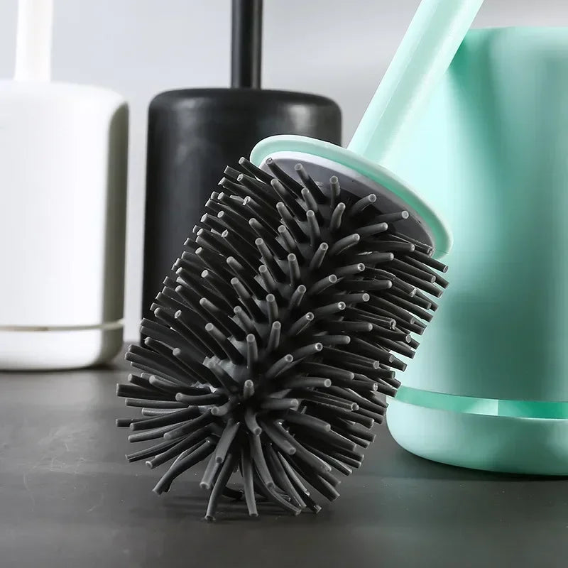 outil de nettoyage brosse de toilette avec support mural pratique - vue 6 sur 9