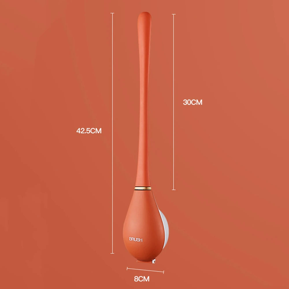 Soft Silicone Toilet Brushes with Hanging Holder Set, Wall-Mounted, Long Handled Cleaning Brush, Hygienic Bathroom Accessories - vue 8 sur 9