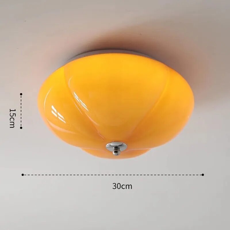 Lustre LED minimaliste citrouille en verre