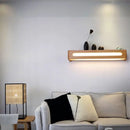 Applique murale LED en bois massif à longue bande de style nordique