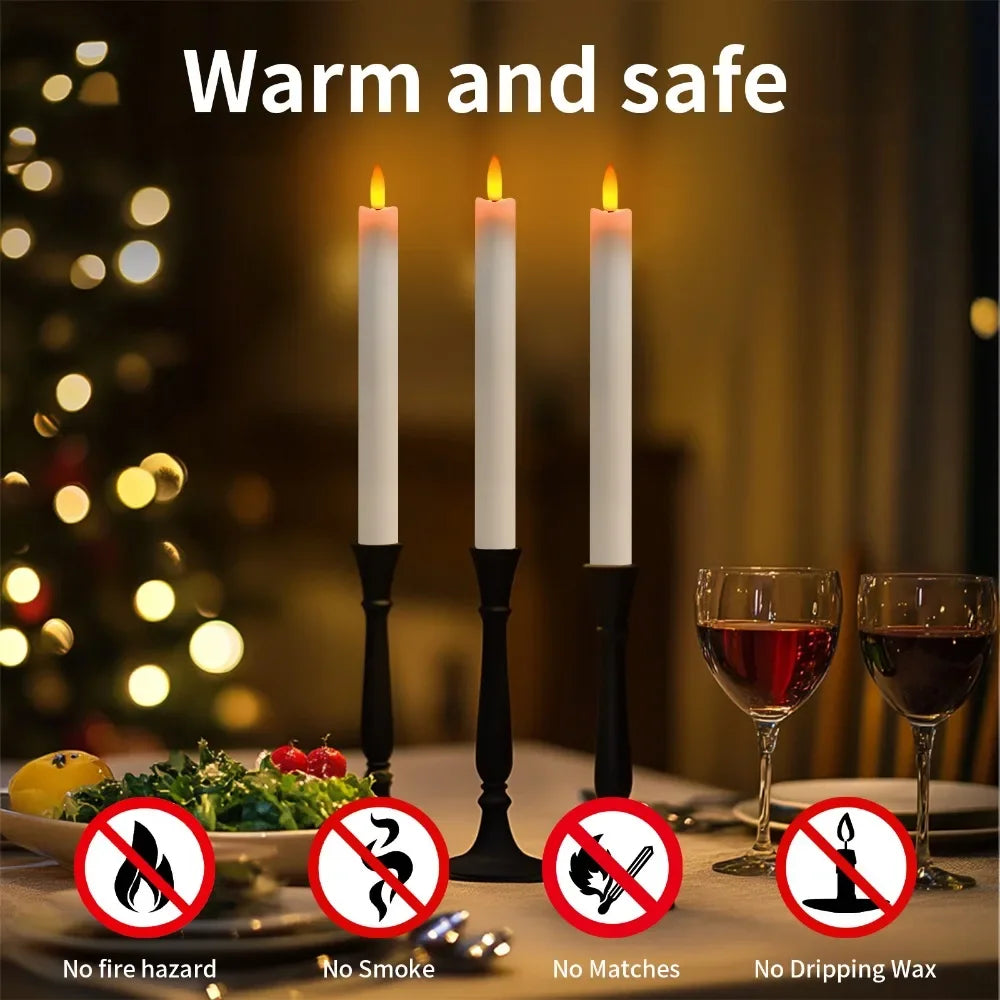 bougies coniques led scintillantes avec télécommande pour fêtes et occasions - vue 4 sur 8
