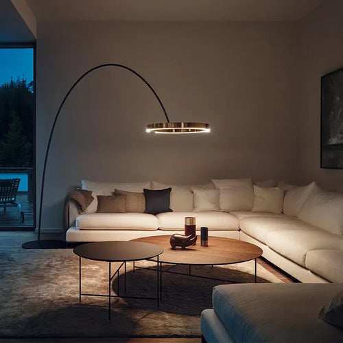 Lampe sur pied nordique en forme d'anneau de pêche - vue 2 sur 18