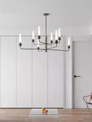 Vintage luxury marble and copper LED pendant chandelier