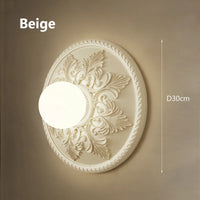 applique murale française ronde rétro haut de gamme abat-jour en verre