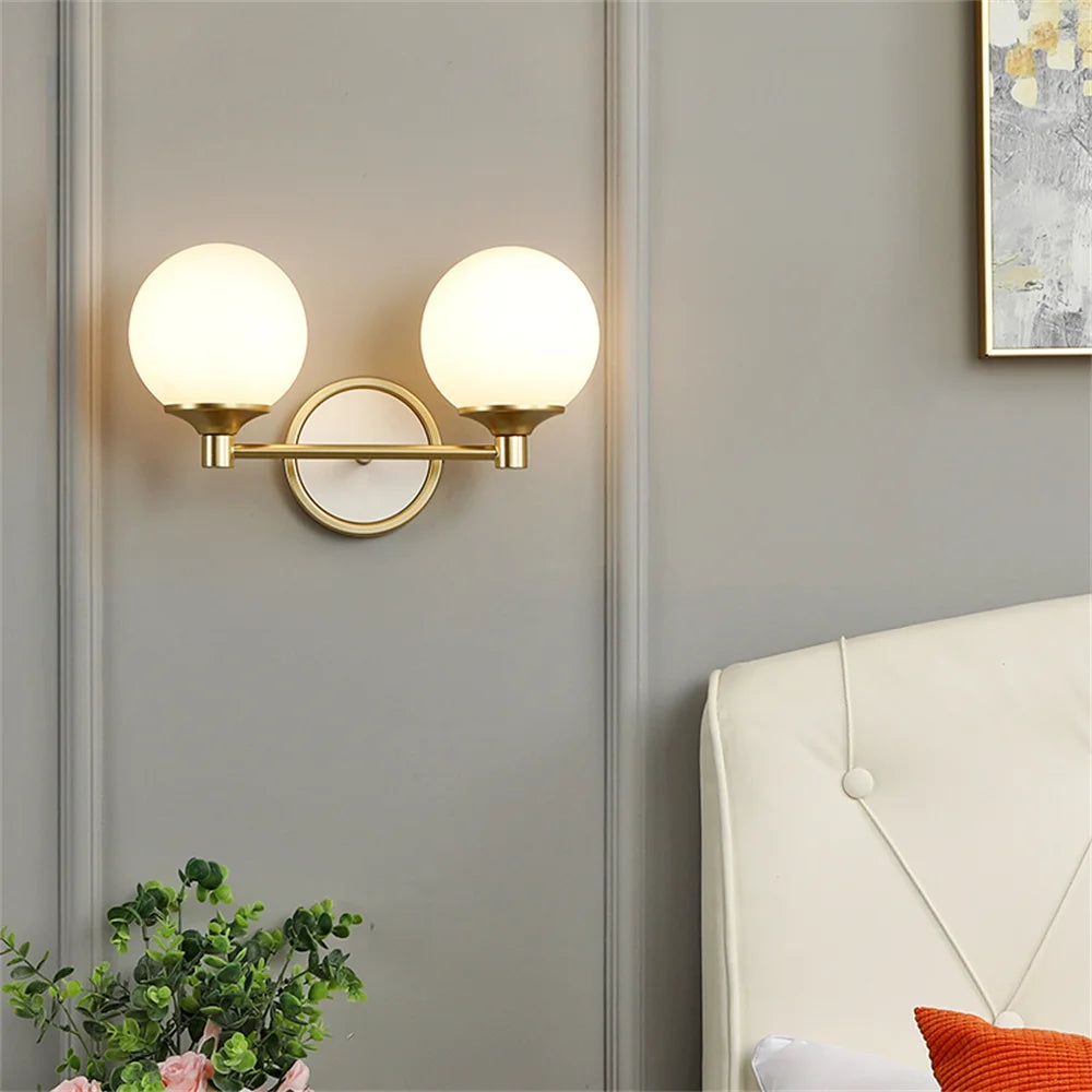 applique murale moderne nordique double tête led décoration maison - vue 5 sur 8