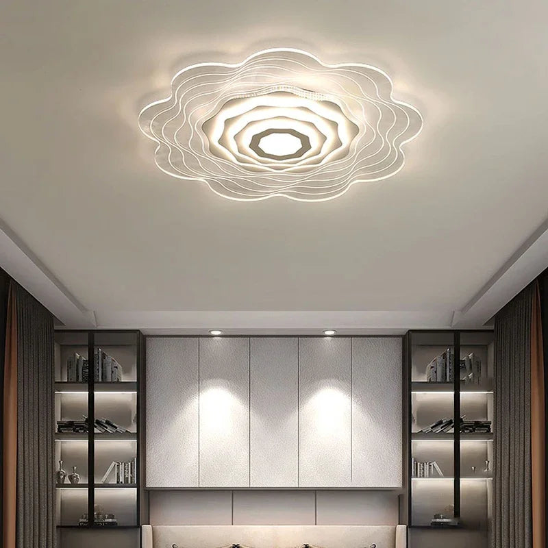 plafonnier led moderne en forme de fleur décoratif pour la maison - vue 5 sur 9