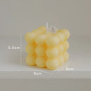 bougie cube parfumée à bulles en cire de soja artisanale