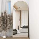 CASSILANDO Arched Full Length Mirror 64" x 21", Floor Standing Mirror, Unique Vertical Mirror, Gold Metal Frame Mirror