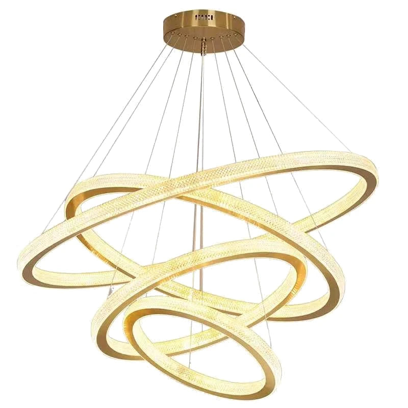 lustre en cristal moderne avec anneau à led pour décoration intérieure - vue 4 sur 8
