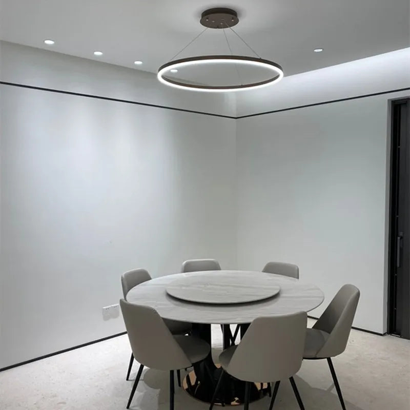 lustre led moderne à intensité variable style minimaliste - vue 5 sur 9