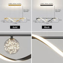 lustre sandyha led étoiles en boule de verre clair suspendue